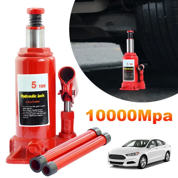 2/5/10 Ton Welded Hydraulic Car Bottle Jack Car Hydraulic Jack Welded Bottle Jack for Car Pickup Truck RV Repair - Image 3