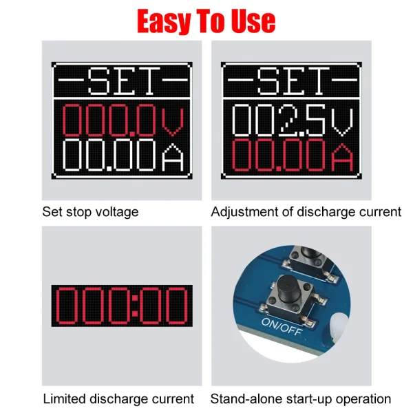 150W 20A DC Adjustable Testing Module Electronic Load 4-wire Lithium Battery Tester US Plug Power Meter Load Charger - Image 5