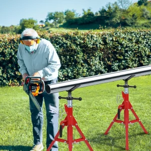 Pipe Jack Stand 28-52 Inch Adjustable Folding Pipe Stand, 2500 Lbs Capacity,Supporting for Pipefitters Welding Pipe Threading
