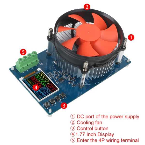 150W 20A DC Adjustable Testing Module Electronic Load 4-wire Lithium Battery Tester US Plug Power Meter Load Charger - Image 2